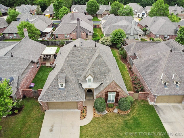 aerial view of residential area