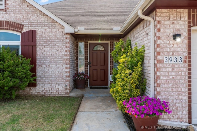 3933 S 199th E Ave, Broken Arrow, OK 74014 - entrance to property featuring brick siding and a shingled roof