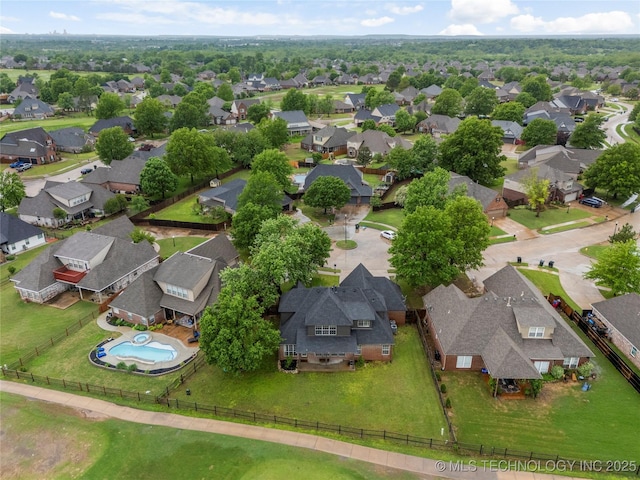 drone / aerial view featuring a residential view