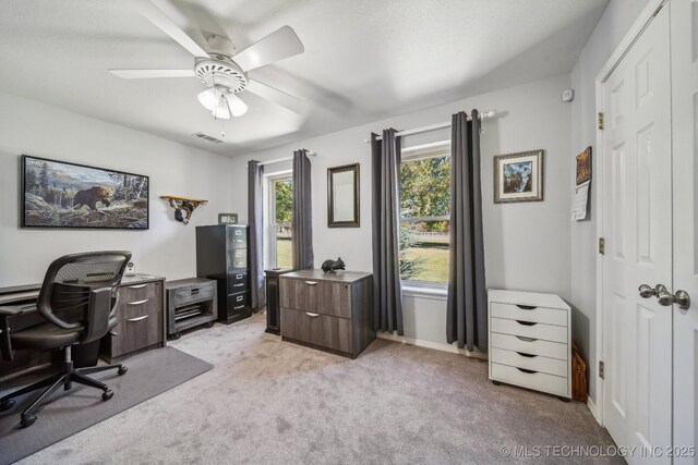 9998 E 460th Rd, Claremore, OK 74017 - office space with light carpet and ceiling fan