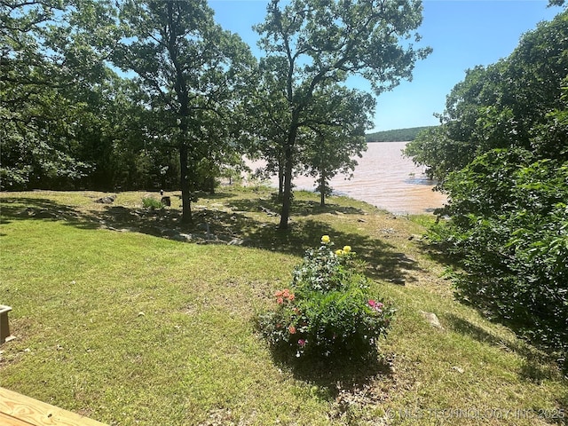 1082 Gaines Creek Loop, Eufaula, OK 74432 - view of grassy yard featuring a water view