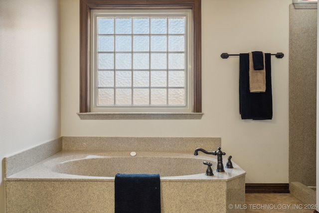 bathroom featuring a healthy amount of sunlight and a bath