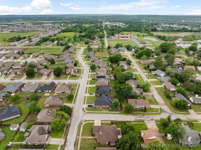 aerial view with a residential view