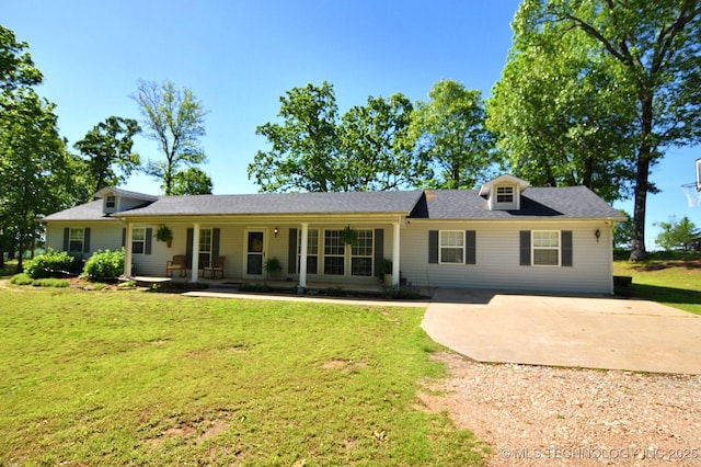 26204 S 532nd Rd, Park Hill, OK 74451 - rear view of house featuring a yard, driveway, and a porch