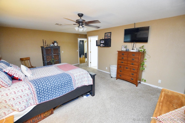 26204 S 532nd Rd, Park Hill, OK 74451 - bedroom featuring carpet, baseboards, and ceiling fan