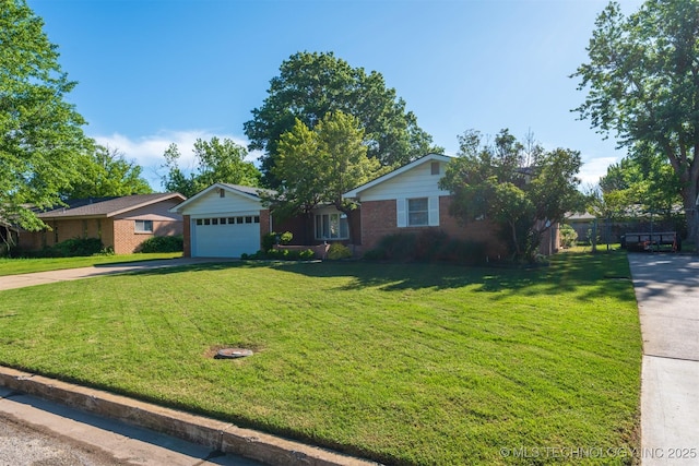 2305 S Hickory Pl, Broken Arrow, OK 74012 - single story home featuring concrete driveway, a garage, a front yard, and brick siding