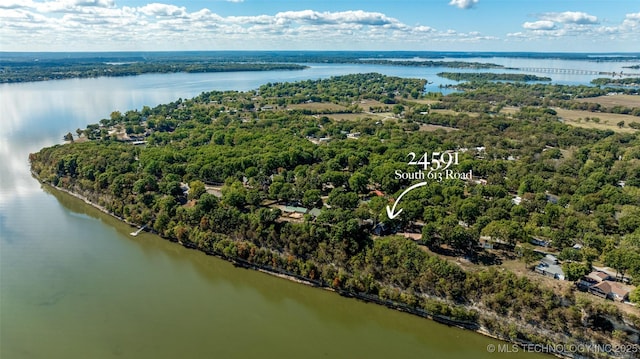 24591 S 613th Rd, Grove, OK 74344 - aerial view with a water view