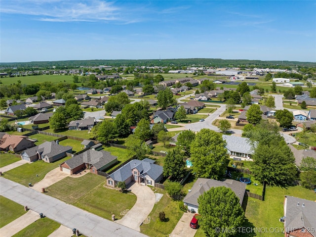 bird's eye view featuring a residential view