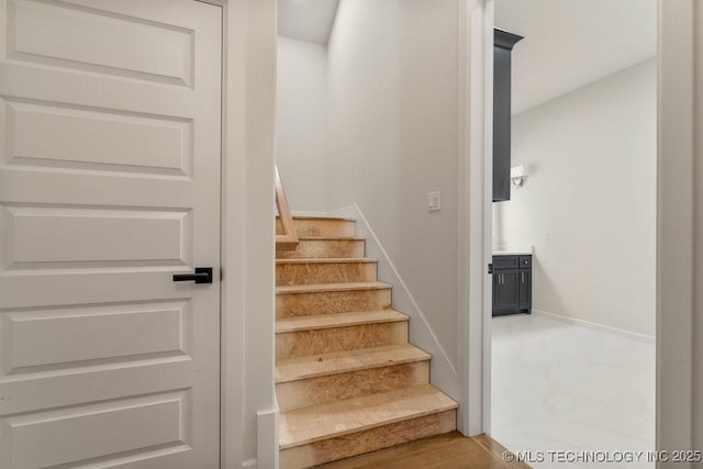 stairs with baseboards