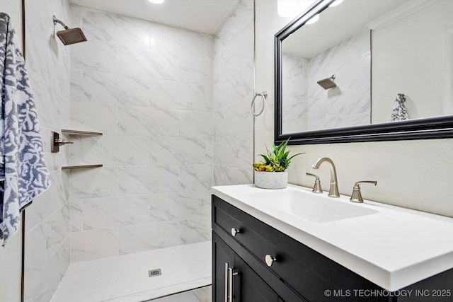 4814 E 37th St, Tulsa, OK 74135 - bathroom with vanity and a tile shower