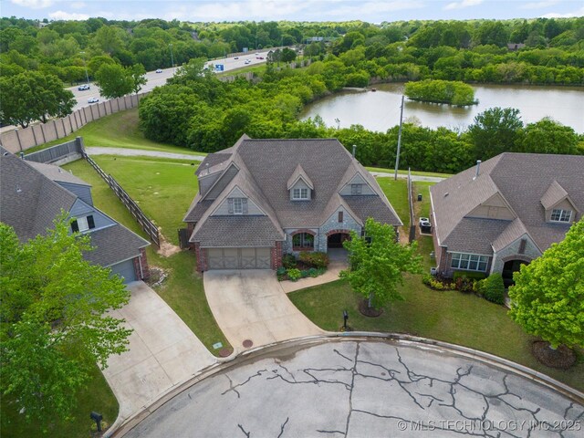 9502 S 73rd E Ave, Tulsa, OK 74133 - bird's eye view with a water view