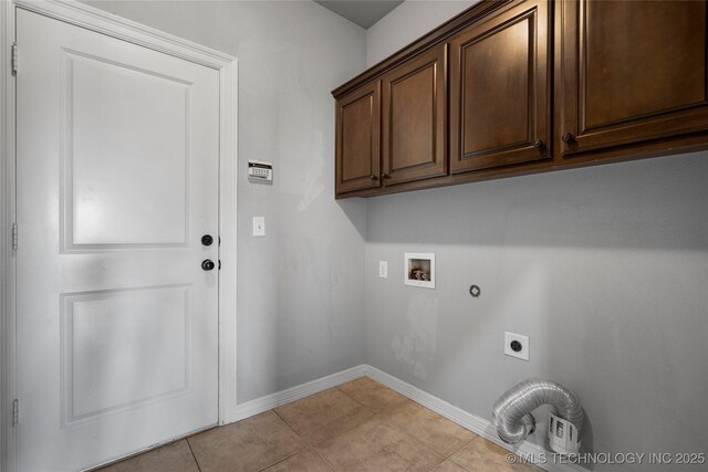 9502 S 73rd E Ave, Tulsa, OK 74133 - clothes washing area with cabinet space, washer hookup, hookup for a gas dryer, baseboards, and hookup for an electric dryer
