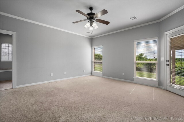 9502 S 73rd E Ave, Tulsa, OK 74133 - empty room with baseboards, ornamental molding, and visible vents