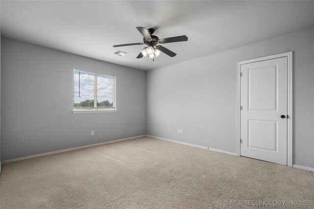 9502 S 73rd E Ave, Tulsa, OK 74133 - carpeted empty room with baseboards, ceiling fan, and visible vents