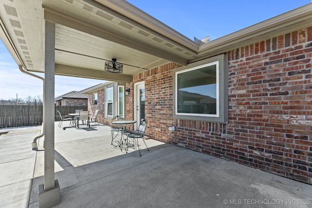 view of patio / terrace with fence and outdoor dining space