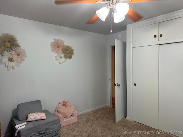 116 S Camden St, Muskogee, OK 74403 - living area featuring carpet floors, ceiling fan, and baseboards