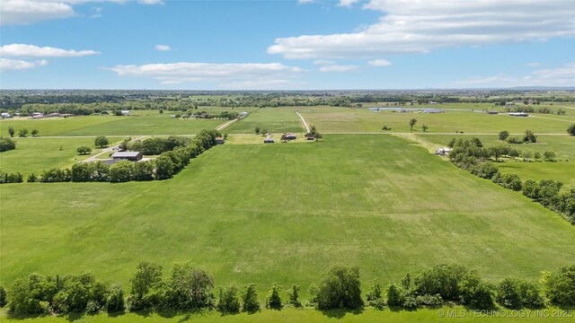 7207 E 166th St, Collinsville, OK 74021 - aerial view of sparsely populated area with agricultural land