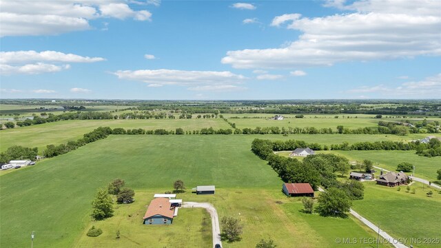 7207 E 166th St, Collinsville, OK 74021 - aerial view of sparsely populated area with a pastoral area