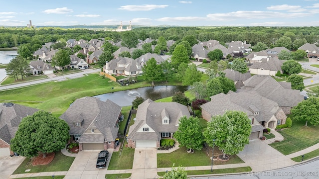309 E 125th Ct S, Jenks, OK 74037 - birds eye view of property featuring a water view and a residential view