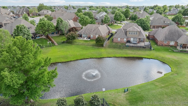 309 E 125th Ct S, Jenks, OK 74037 - birds eye view of property featuring a water view and a residential view