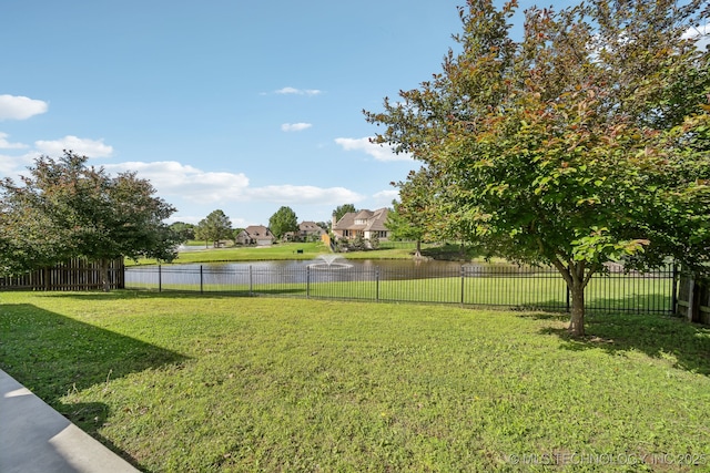 309 E 125th Ct S, Jenks, OK 74037 - view of yard with a water view and fence