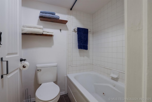 full bathroom with shower / tub combination and toilet