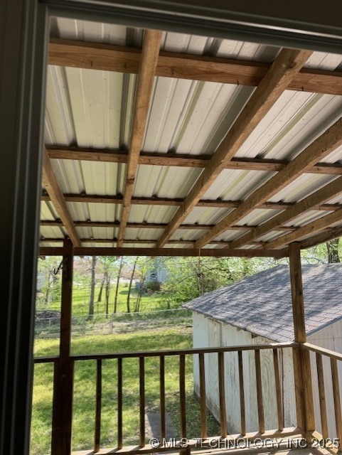 deck with a yard