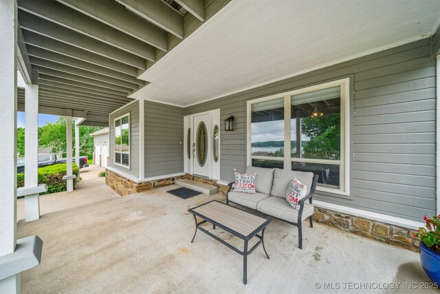 view of patio with an outdoor living space