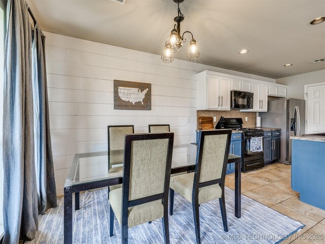 4312 N 33rd St, Broken Arrow, OK 74014 - dining room with visible vents, recessed lighting, and light tile patterned floors