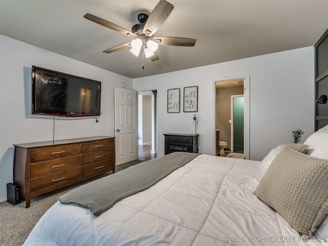 4312 N 33rd St, Broken Arrow, OK 74014 - bedroom featuring carpet flooring, ceiling fan, baseboards, and ensuite bathroom