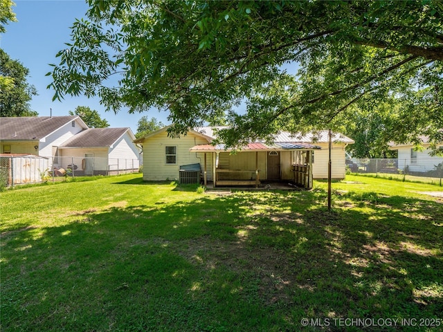 view of yard with fence