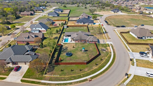 drone / aerial view featuring a residential view