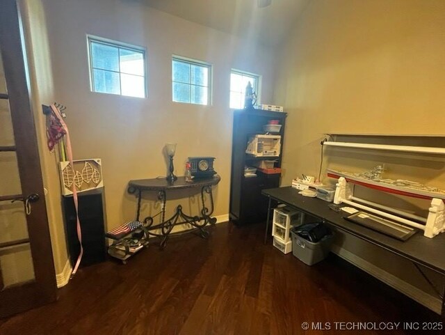 6735 Wilson, Durant, OK 74701 - office featuring baseboards and dark wood finished floors