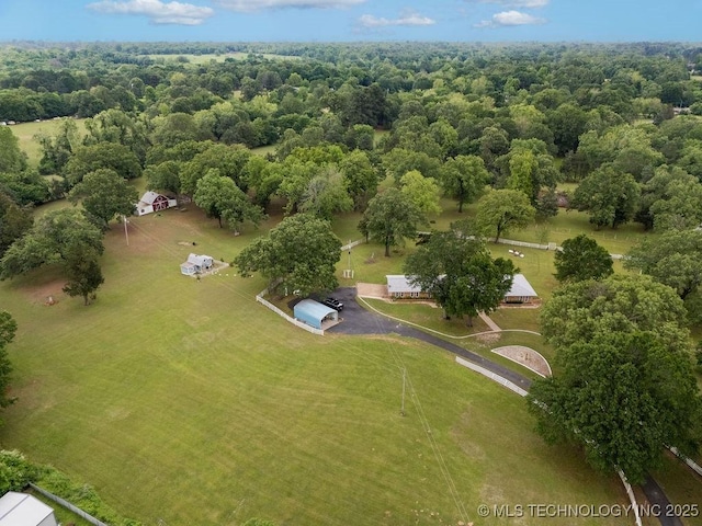 aerial view with a rural view