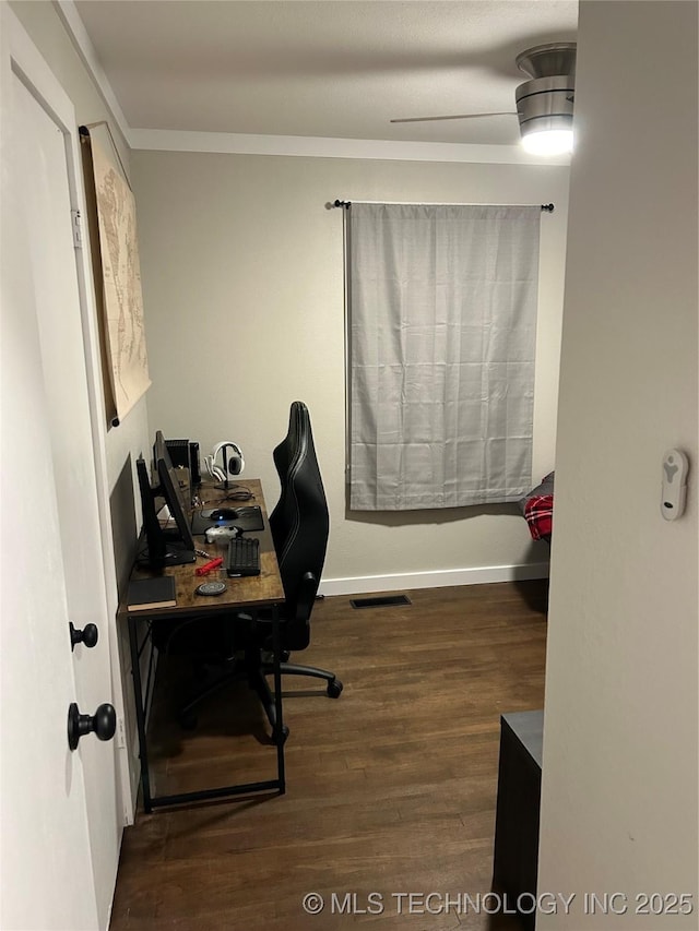 1705 Tower Dr, Ardmore, OK 73401 - office area with wood finished floors and baseboards