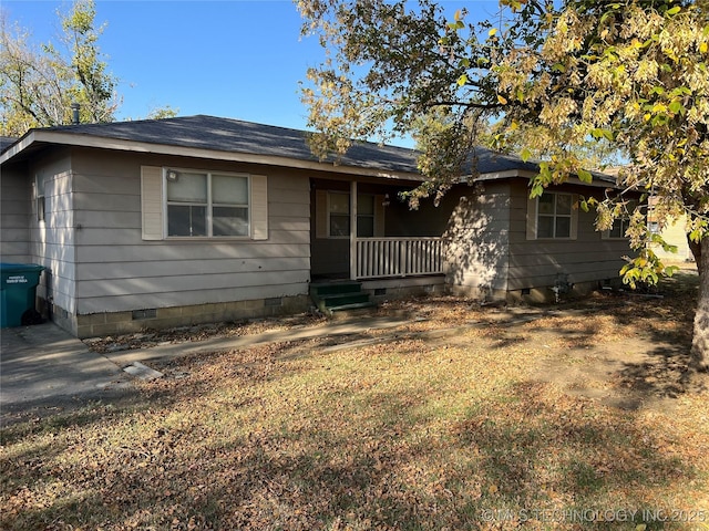 16 B St NW, Inola, OK 74036 - ranch-style house with a porch and crawl space