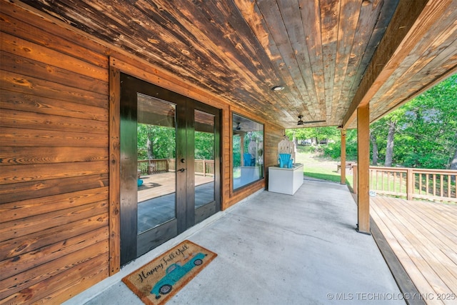 exterior space with french doors
