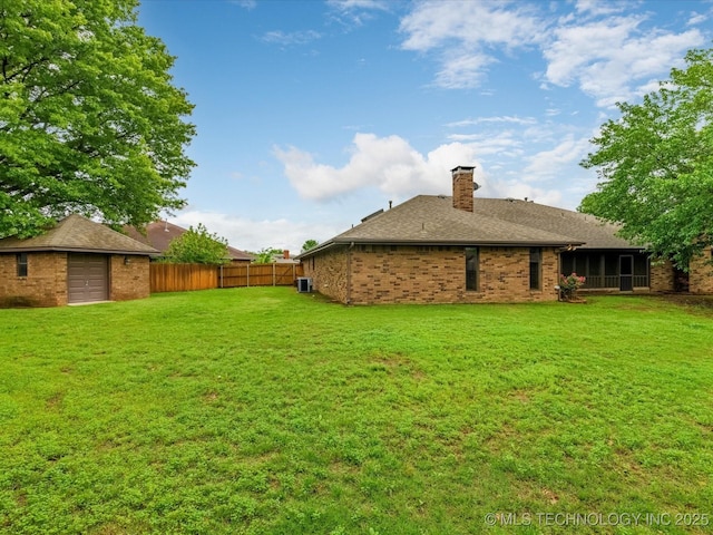 view of yard with fence