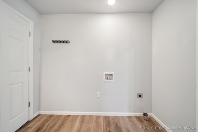 109 S Coo Y Yah St, Pryor, OK 74361 - laundry area with light wood-style floors, hookup for an electric dryer, laundry area, and hookup for a washing machine
