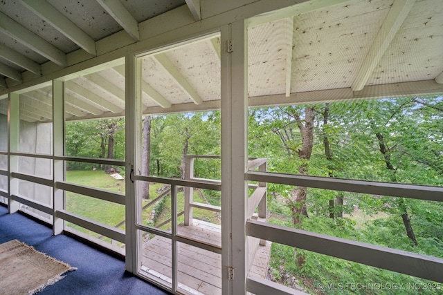 view of unfurnished sunroom