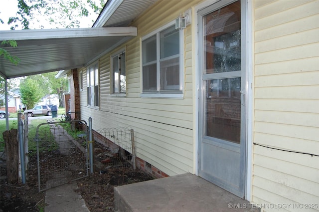 view of property exterior with crawl space