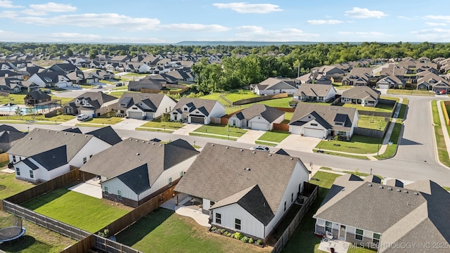 aerial view with a residential view