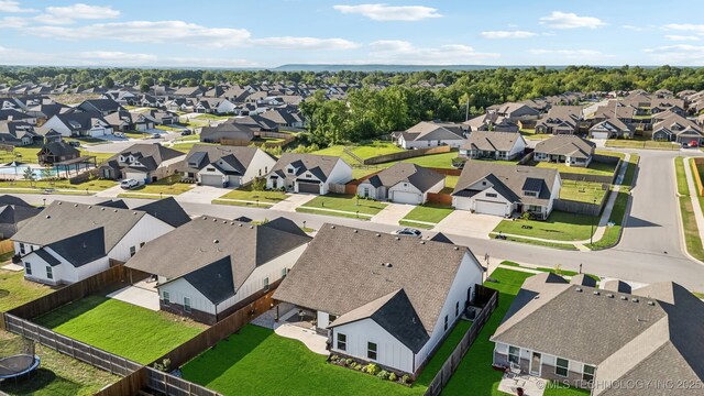 drone / aerial view with a residential view