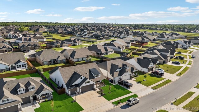 drone / aerial view with a residential view