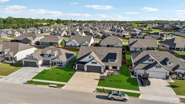aerial view with a residential view