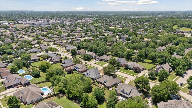 9219 N 134th E Ave, Owasso, OK 74055 - aerial perspective of suburban area