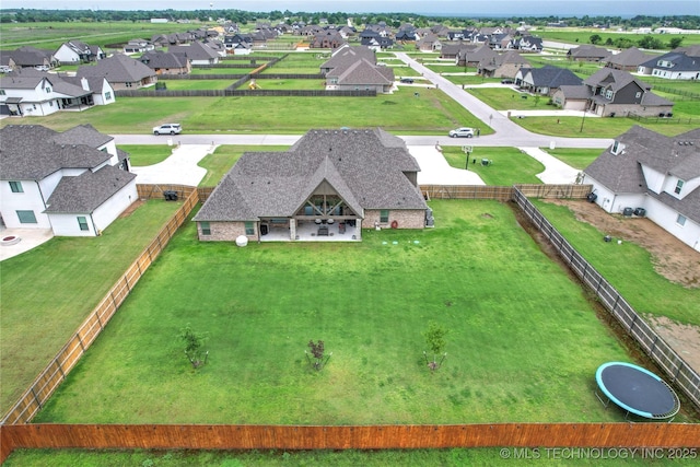 aerial view featuring a residential view