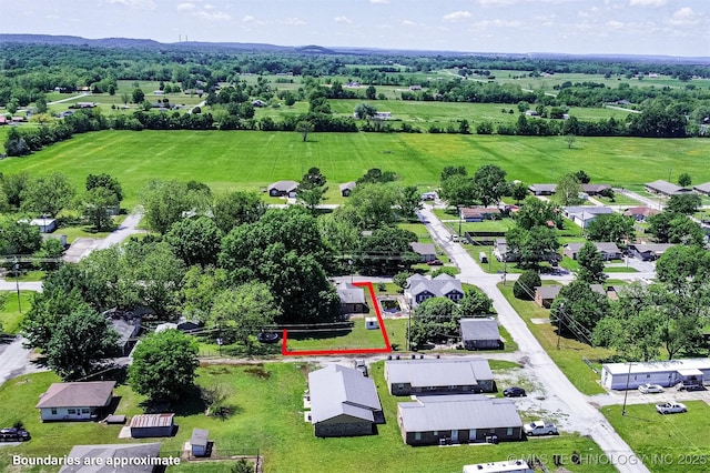 drone / aerial view with a rural view