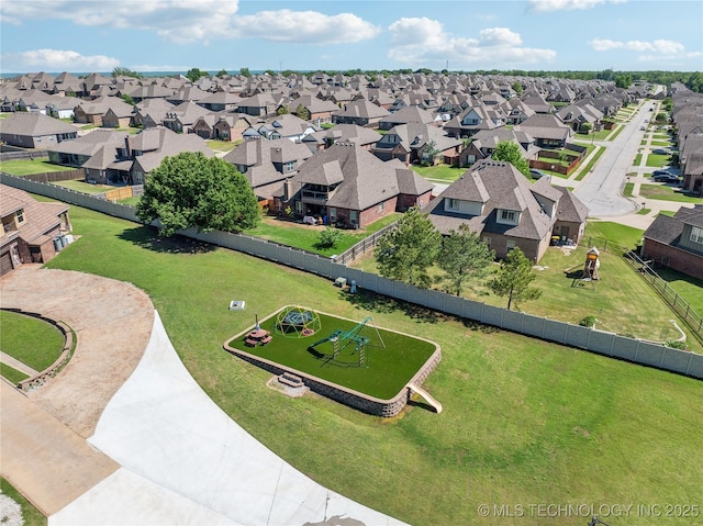 aerial view featuring a residential view
