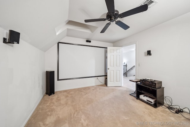 8655 E 103rd St, Tulsa, OK 74133 - carpeted home theater with a ceiling fan